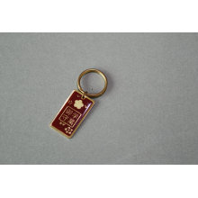 Gold überzogenes Keychain mit Epoxy-Tropfen auf Firmenzeichen (GZHY-YSK-0044)